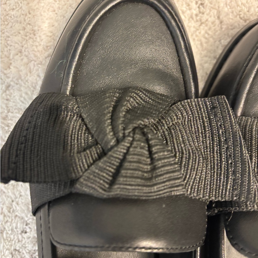 Quince Black Grosgrain Bow Loafers - Picture 8 of 11